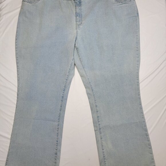 Denim 24/7 Womens Jeans 28WP Stretch High Rise Wide Leg Light Wash - Picture 2 of 16